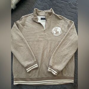 Original Use Tan Zip Up Sweater with Ribbed Cuffs